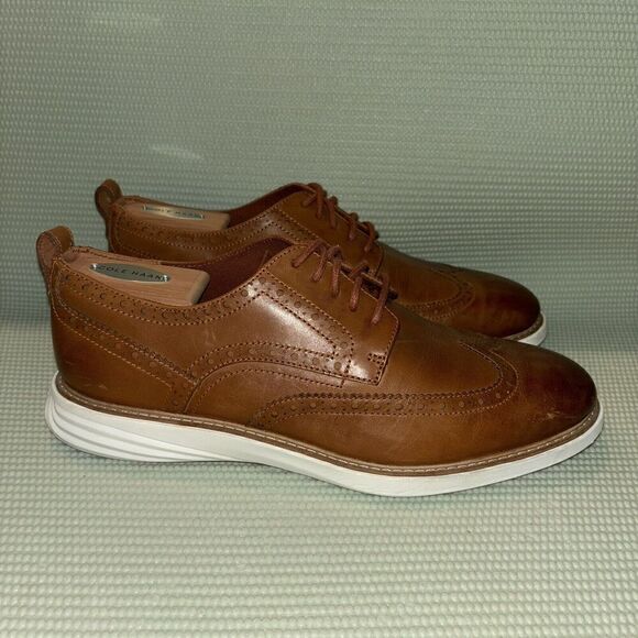 Cole Haan GrandEvølution Wingtip Oxford Men’s Size 9.5M British Tan Style C26930 - Picture 1 of 9